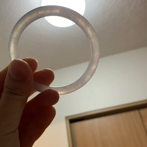 Certified Myanmar natural untreated icy jadeite bangle bracelet 53mm - Picture 6 of 12